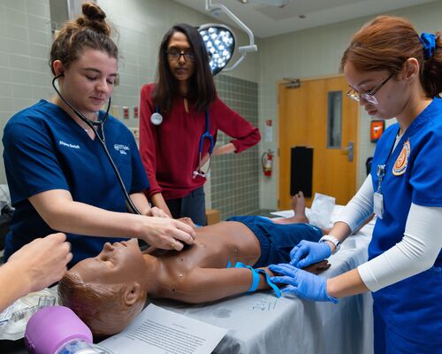 Students train in the UT Tyler School of Medicine simulation (SMILE) facilities