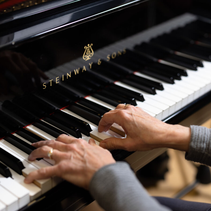 playing the piano