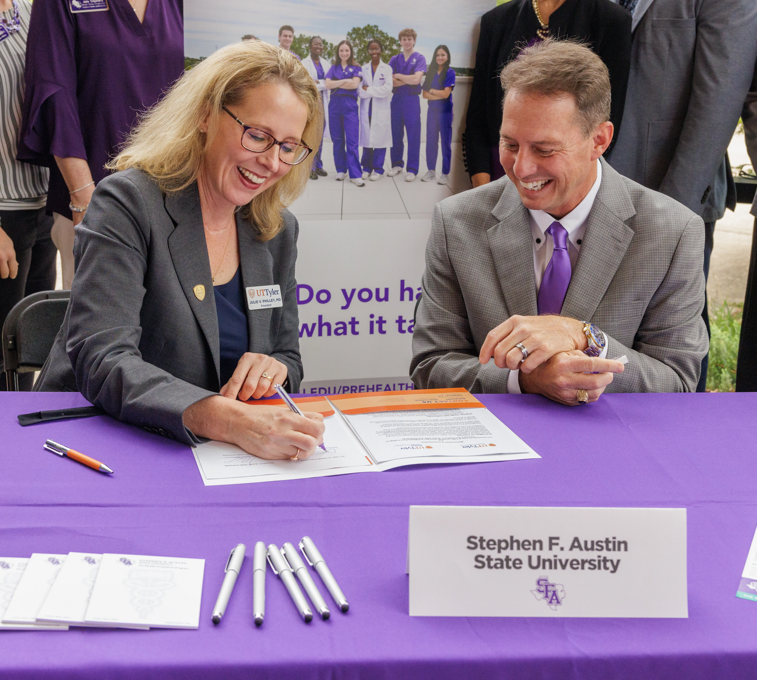 UT Tyler President Julie V. Philley Signing with Stephen F. Austin State University