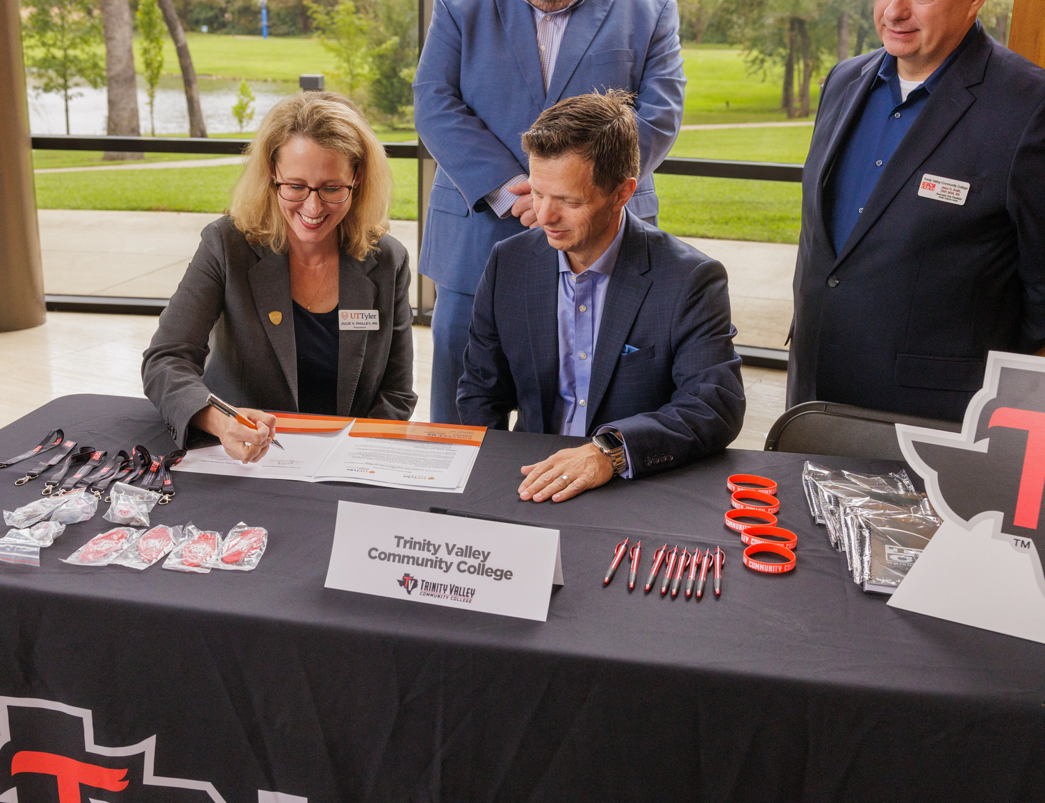 UT Tyler President Julie V. Philley Signing with Trinity Valley Community College