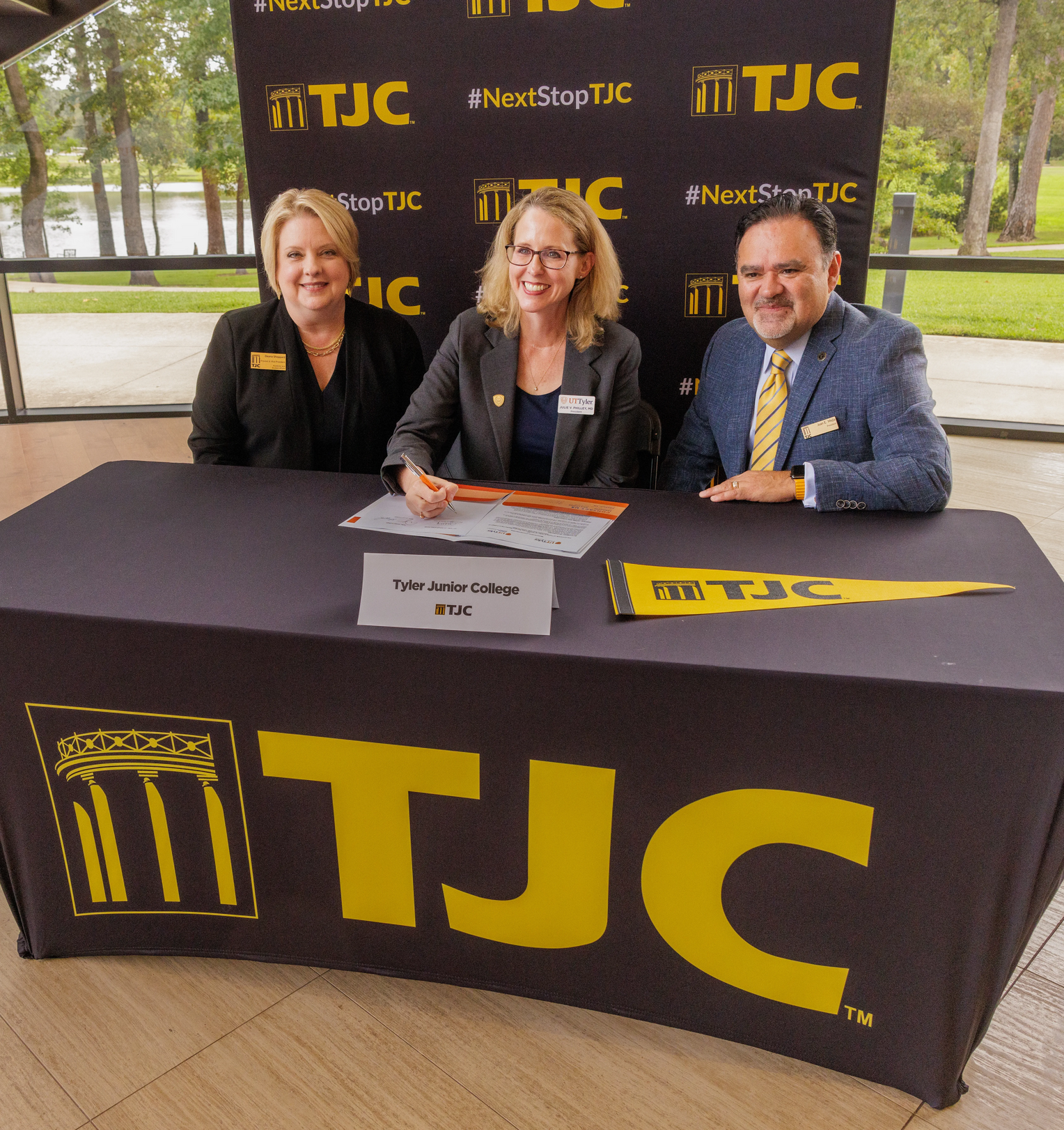 UT Tyler President Julie V. Philley Signing with Tyler Junior College