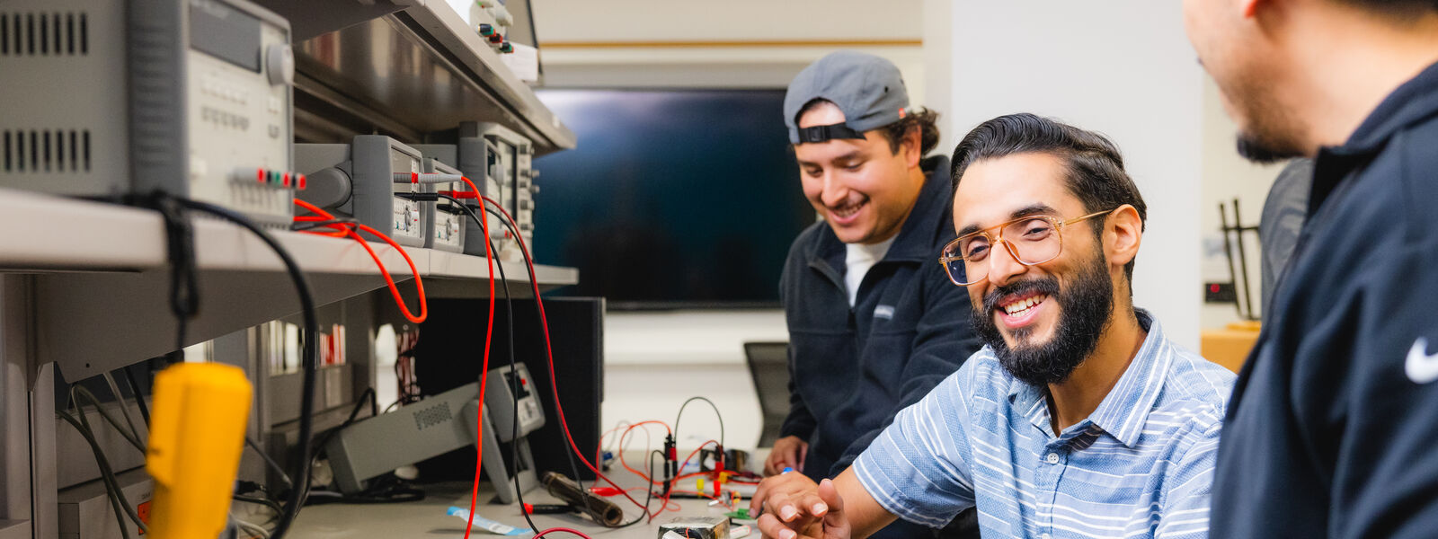 Engineering students working on a project