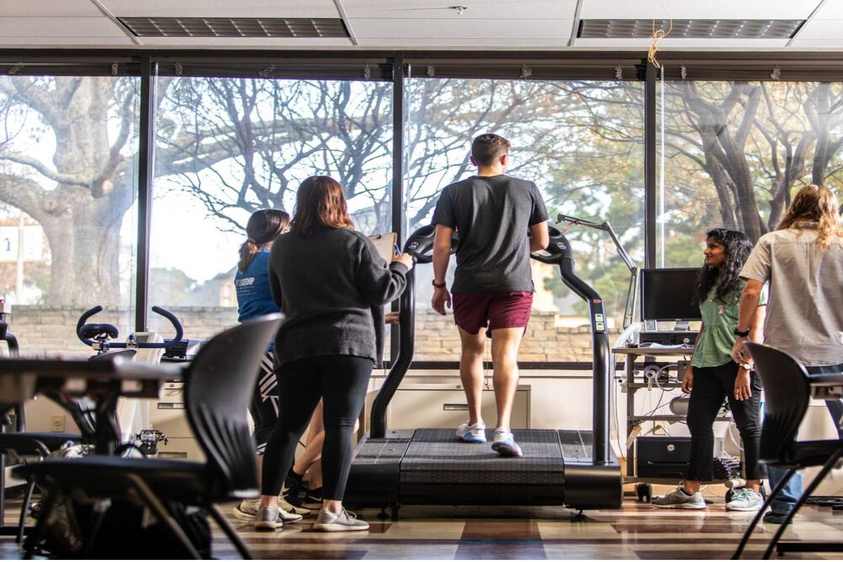 Male on treadmill lab in the kinesiology department