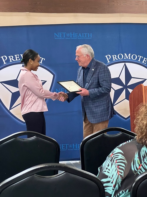 Student recieving honor and acchievement