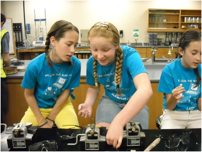 Students checking if equipment is working