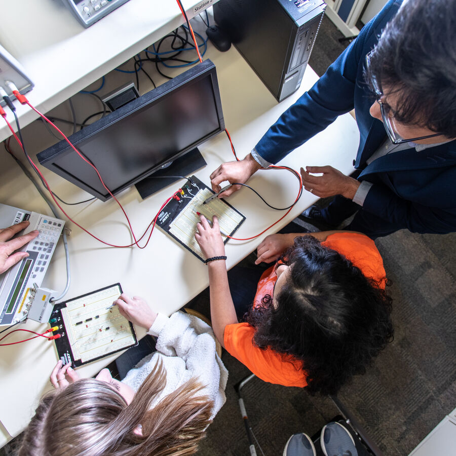 computer engineering students interacting