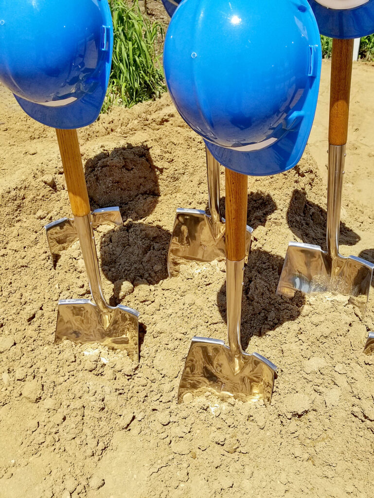 Shovels and Hardhats for Groundbreaking Ceremony