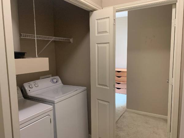 Washer and dryer in a small closet